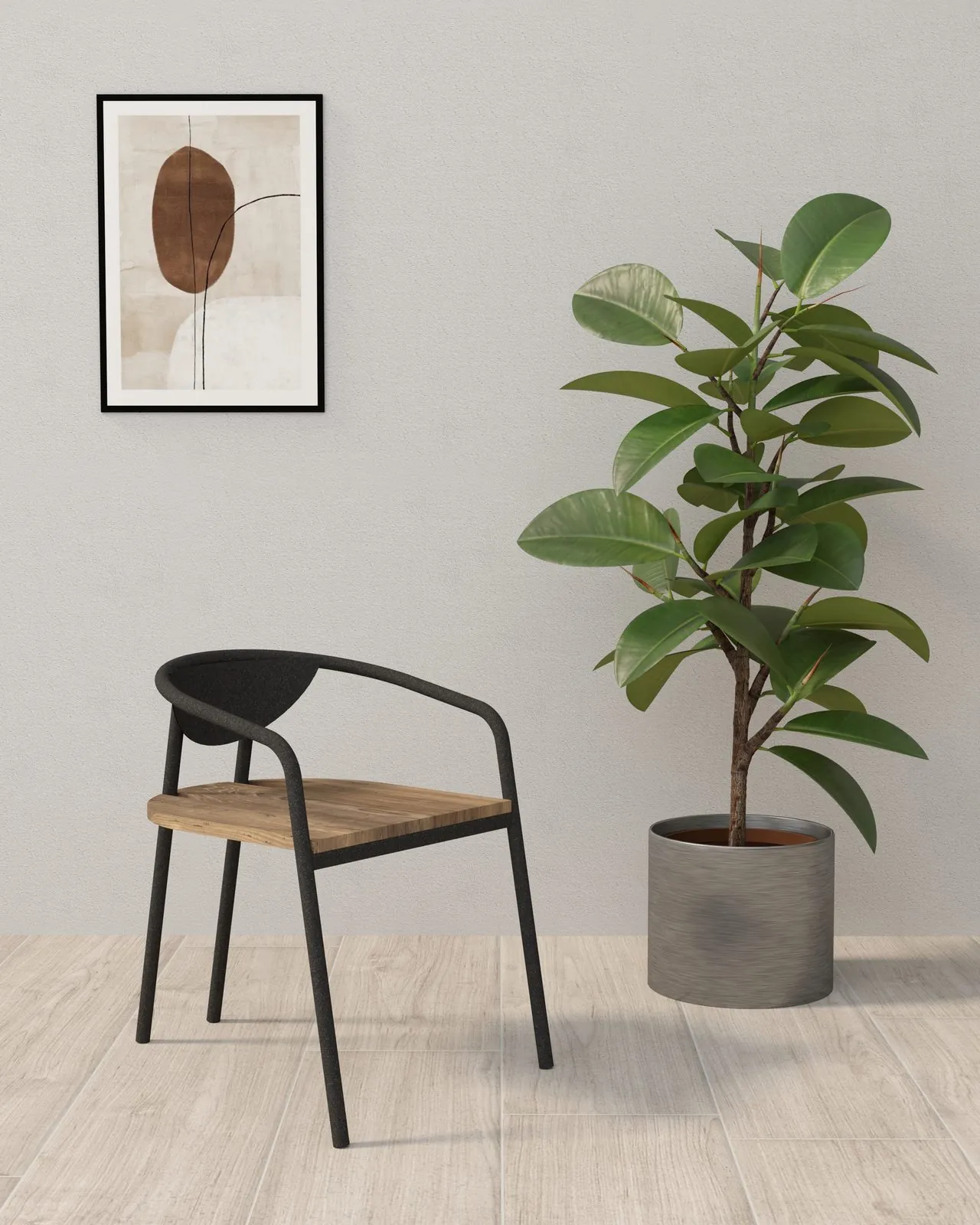 Silla JEV minimalista de acero.